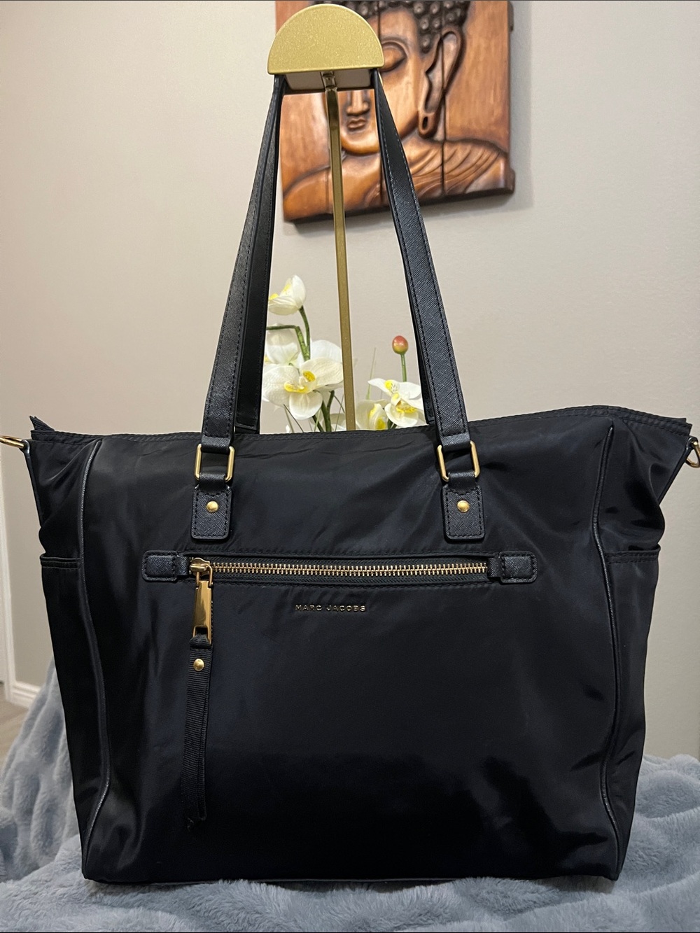 Marc Jacobs Trooper Black Nylon XL Tote GUC retail $295